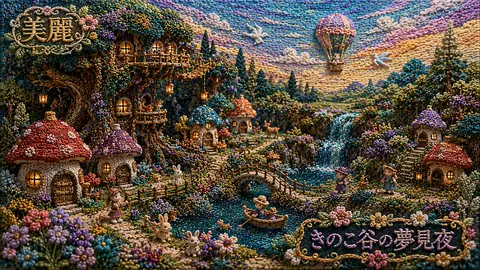 刺繍で彩るきのこ谷の夢見夜 thumbnail