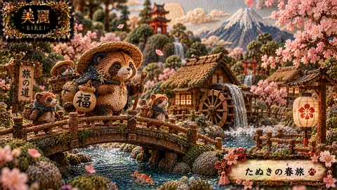 刺繍の里を旅するたぬきたち thumbnail