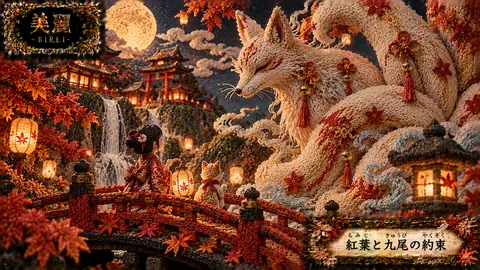 刺繍で描く紅葉と九尾の約束 thumbnail