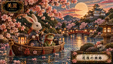 刺繍で彩る花筏の旅路 thumbnail