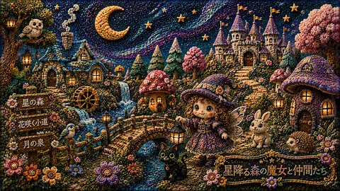 刺繍で彩る星降る森の魔女たち thumbnail