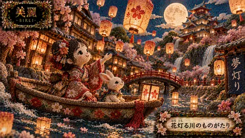刺繍で彩る夢灯りの川祭り thumbnail