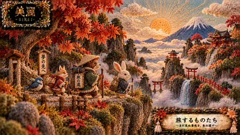糸で紡ぐ旅の道と秋景色 thumbnail