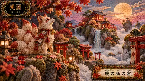 刺繍幻想の暁、狐と神社の里 thumbnail