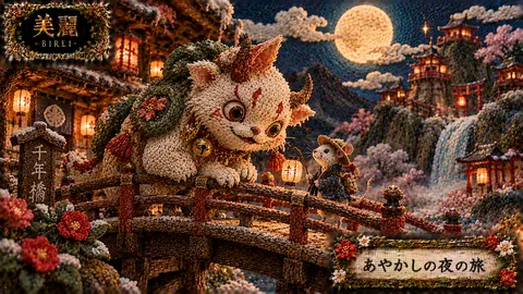 刺繍で彩る妖怪たちの月夜旅 thumbnail