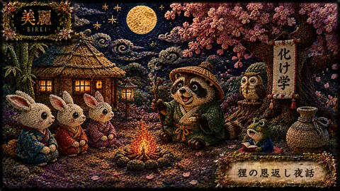 刺繍で彩る狸の恩返し夜話 thumbnail