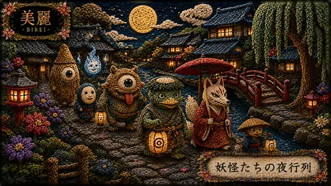 刺繍で彩る妖怪夜行列 thumbnail