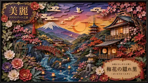 梅花の隠れ里、紙細工の幻想郷 thumbnail