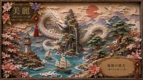 紙細工の白龍と海上の塔 thumbnail