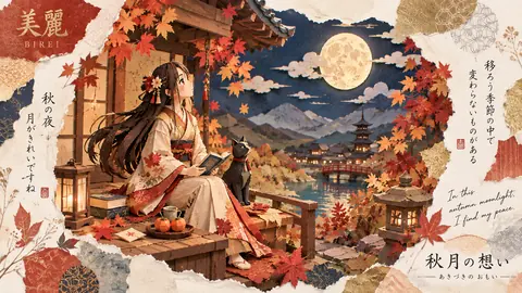 秋月の想い、紙細工の月夜 thumbnail
