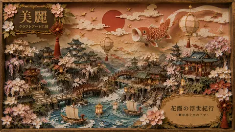 桜霞と空飛ぶ鯉 thumbnail