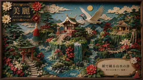 紙で綴る幻想の山水庭園 thumbnail