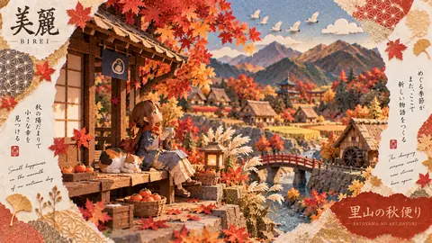紙細工の里山、秋の小さな幸せ thumbnail