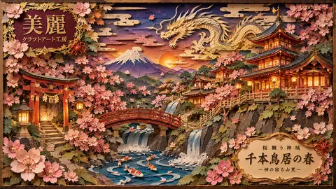 桜舞う神域の紙細工絵巻 thumbnail