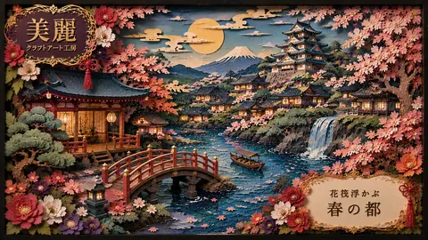 桜舞う紙細工の春都 thumbnail