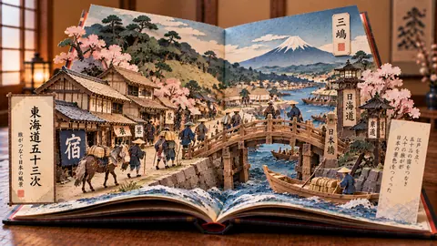 紙の立体絵巻 東海道五十三次 thumbnail