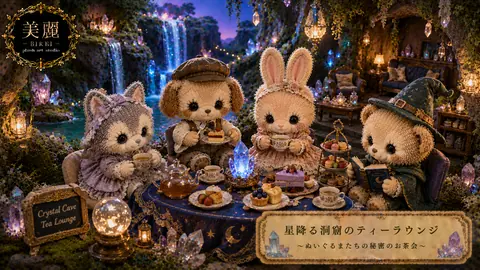 ぬいぐるみたちの星降る洞窟ティーパーティー thumbnail