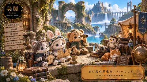 ぬいぐるみたちの青の湖旅路 thumbnail