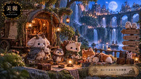 ぬいぐるみたちの月夜の旅路 thumbnail