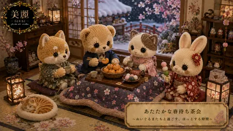 ぬいぐるみたちの春待ち茶会 thumbnail