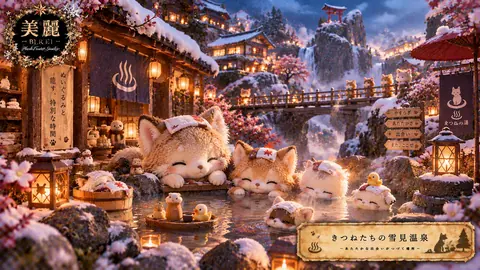 ぬいぐるみ狐たちの雪見温泉郷 thumbnail