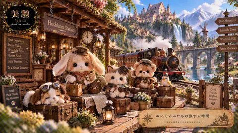 ぬいぐるみたちの星空駅旅 thumbnail