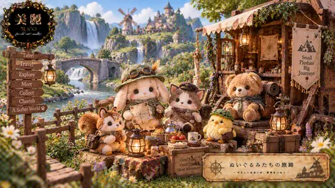 ぬいぐるみたちの旅路、やさしい市場 thumbnail