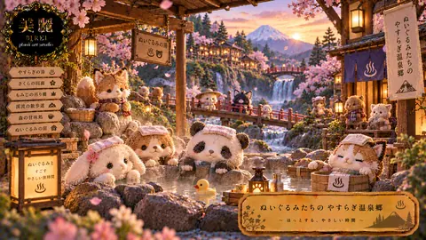 ぬいぐるみたちの桜温泉郷 thumbnail