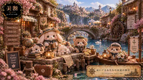 ぬいぐるみたちの水辺の休日 thumbnail