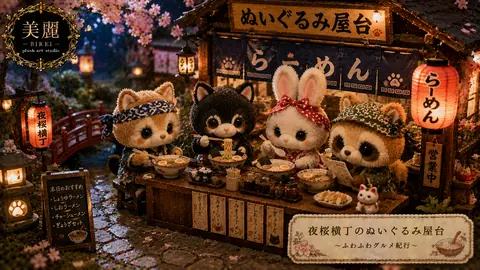 夜桜横丁のふわふわラーメン屋台 thumbnail