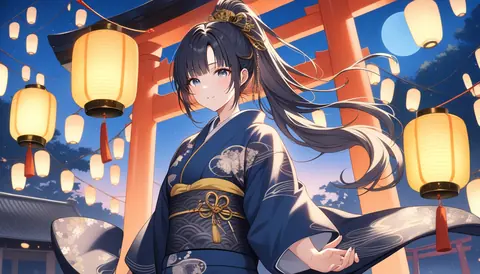 着物女性フラットイラスト AI Art Preview 002 thumbnail