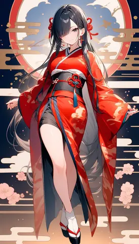 着物女性フラットイラスト AI Art Preview 006 thumbnail