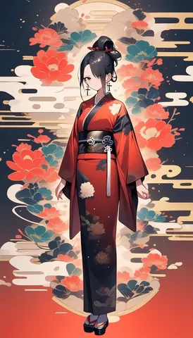 着物女性フラットイラスト AI Art Preview 014 thumbnail