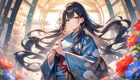 着物女性フラットイラスト AI Art Preview 030 thumbnail