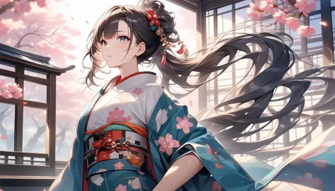 着物女性フラットイラスト AI Art Preview 031 thumbnail