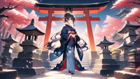 着物女性フラットイラスト AI Art Preview 040 thumbnail