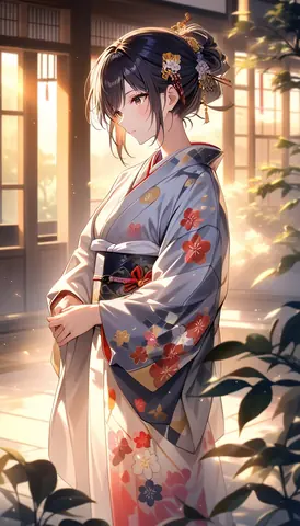 着物女性フラットイラスト AI Art Preview 048 thumbnail
