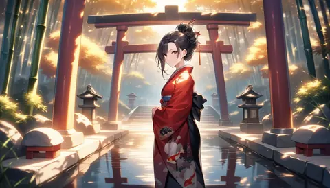 着物女性フラットイラスト AI Art Preview 050 thumbnail