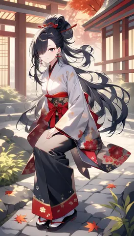 着物女性フラットイラスト AI Art Preview 051 thumbnail