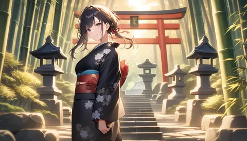 着物女性フラットイラスト AI Art Preview 062 thumbnail