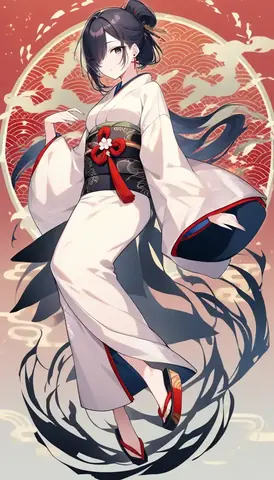 着物女性フラットイラスト AI Art Preview 066 thumbnail