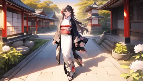 着物女性フラットイラスト AI Art Preview 083 thumbnail