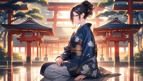着物女性フラットイラスト AI Art Preview 107 thumbnail