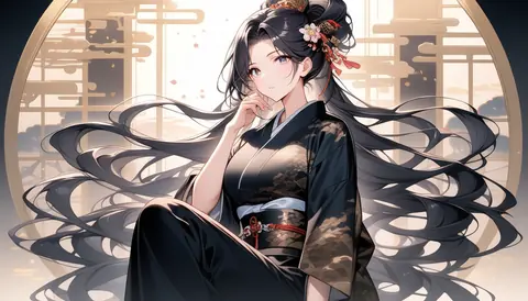 着物女性フラットイラスト AI Art Preview 108 thumbnail