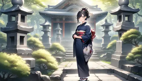 着物女性フラットイラスト AI Art Preview 111 thumbnail