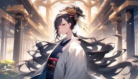 着物女性フラットイラスト AI Art Preview 128 thumbnail