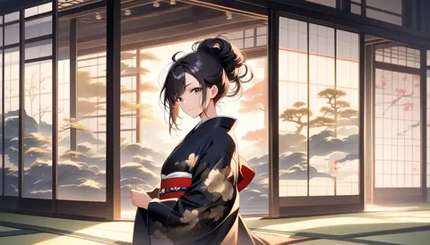 着物女性フラットイラスト AI Art Preview 131 thumbnail