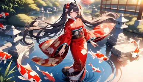 着物女性フラットイラスト AI Art Preview 138 thumbnail