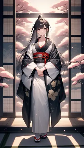 着物女性フラットイラスト AI Art Preview 140 thumbnail