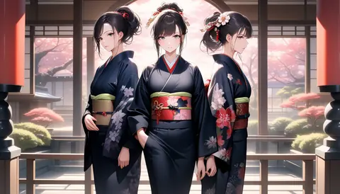 着物女性フラットイラスト AI Art Preview 144 thumbnail